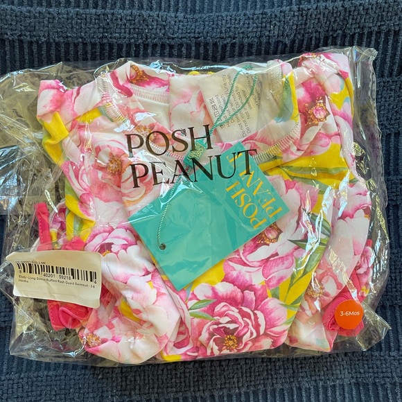 Posh Peanut Elody long sleeve rash guard swimsuit size 3-6 months NWT - Picture 2 of 4